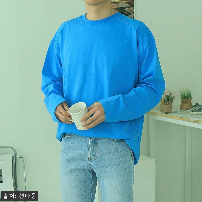 남자긴팔티 오버핏 피그먼트 이너 티셔 관련 이미지 1