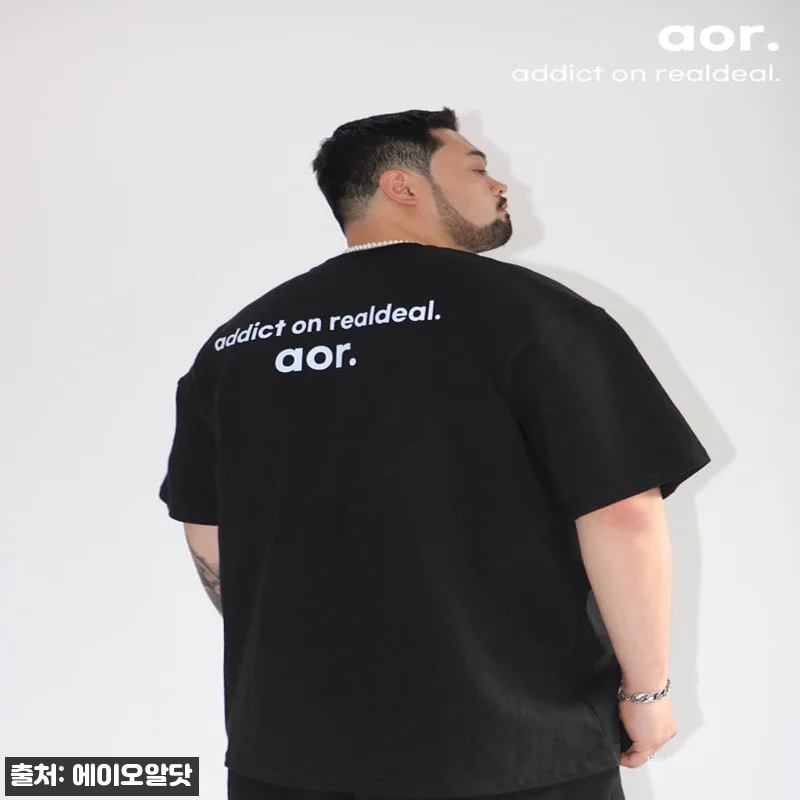 aor. 베이직 반팔티 블랙 빅사이즈 관련 이미지 1