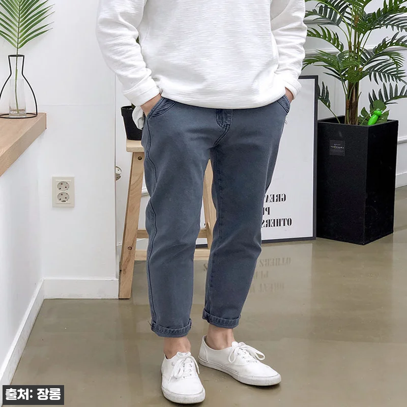 남자 면바지 빅사이즈 반밴딩 슬림 테 관련 이미지 1