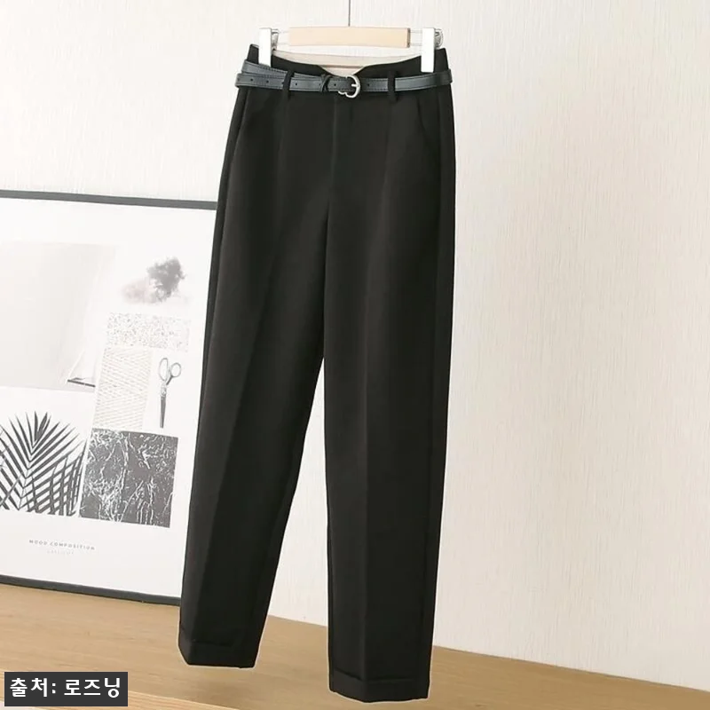 하이웨이스트 캐주얼 정장바지 모직 팬 관련 이미지 2
