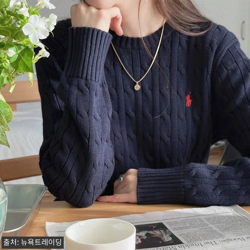 폴로랄프로렌 여성 케이블 꽈배기 코튼 관련 이미지 2