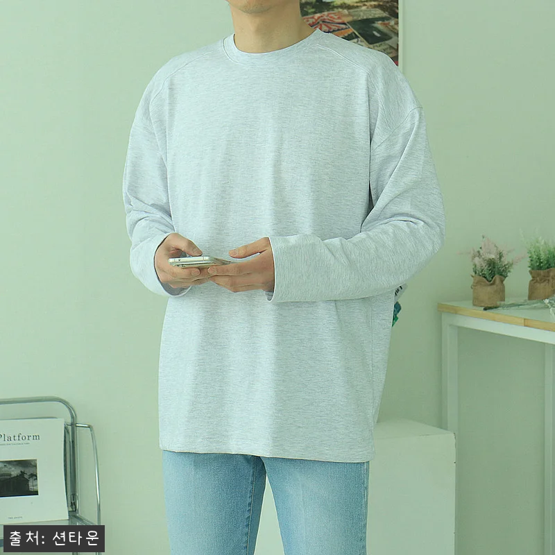 남자긴팔티 오버핏 피그먼트 이너 티셔 관련 이미지 2