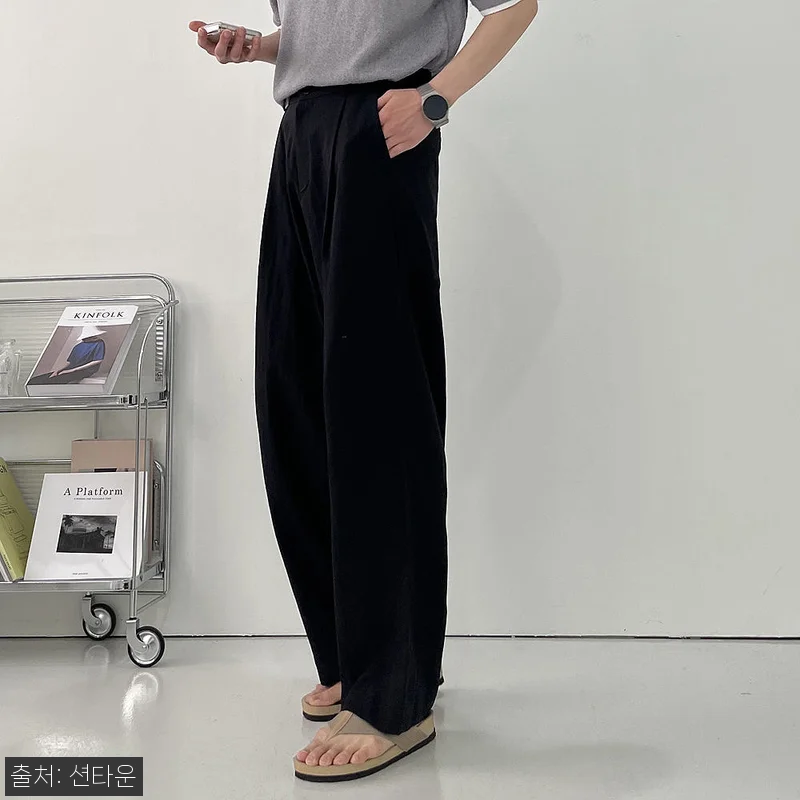 남자와이드팬츠 쿨 밴딩 냉장고바지 남자린넨팬츠, 여름 데일리룩으로 눈여겨볼 이슈템 6 남자와이드팬츠 쿨 밴딩 냉장고바지 남 관련 이미지 2