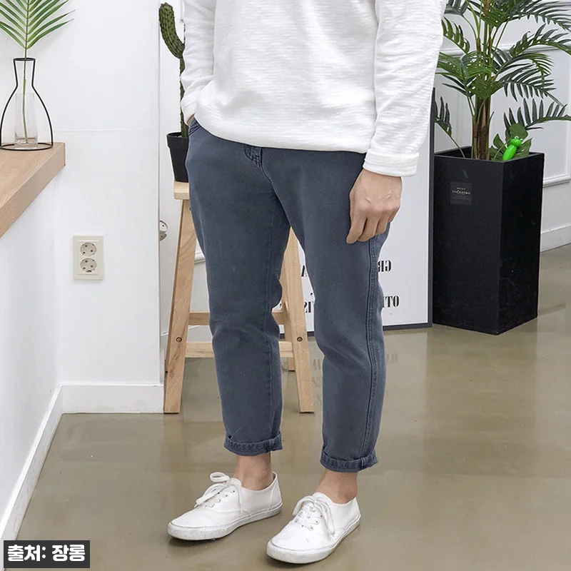남자 면바지 빅사이즈 반밴딩 슬림 테 관련 이미지 2