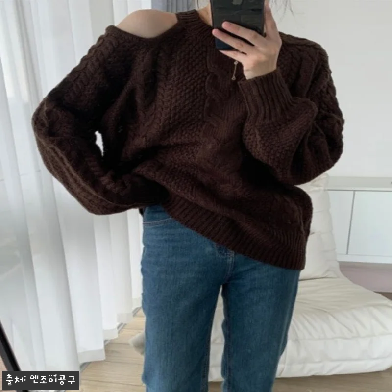 박규영 꽈배기 니트 어깨 드러나는 스 관련 이미지 3