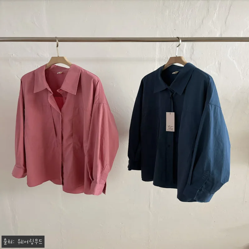 바스켓 레그 셔츠 오버핏 루즈핏 하프 관련 이미지 3