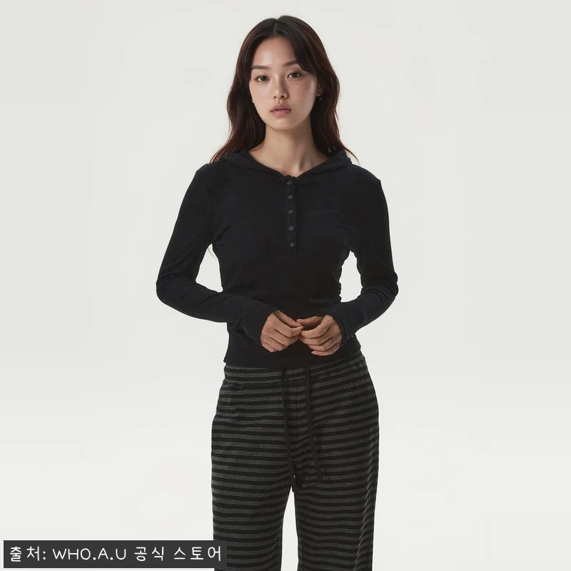 후아유 후디드 셔링 긴팔티 WHLAG 관련 이미지 3