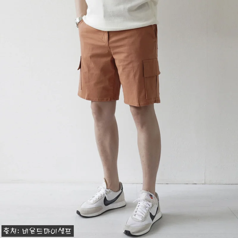 남자 린넨 하프 밴딩 카고 반바지 5 관련 이미지 3