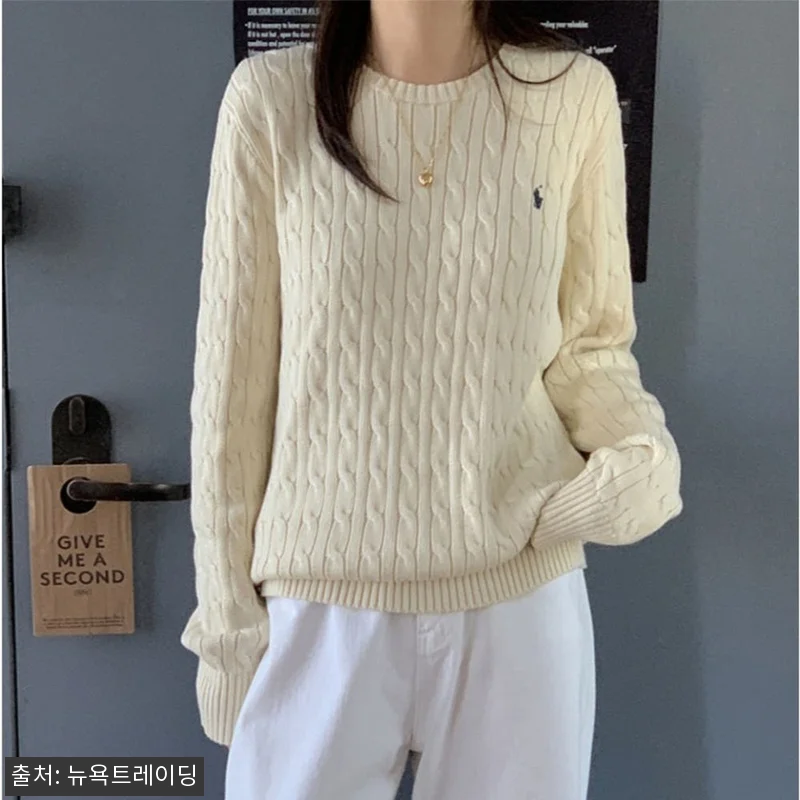 폴로랄프로렌 여성 케이블 꽈배기 코튼 관련 이미지 4