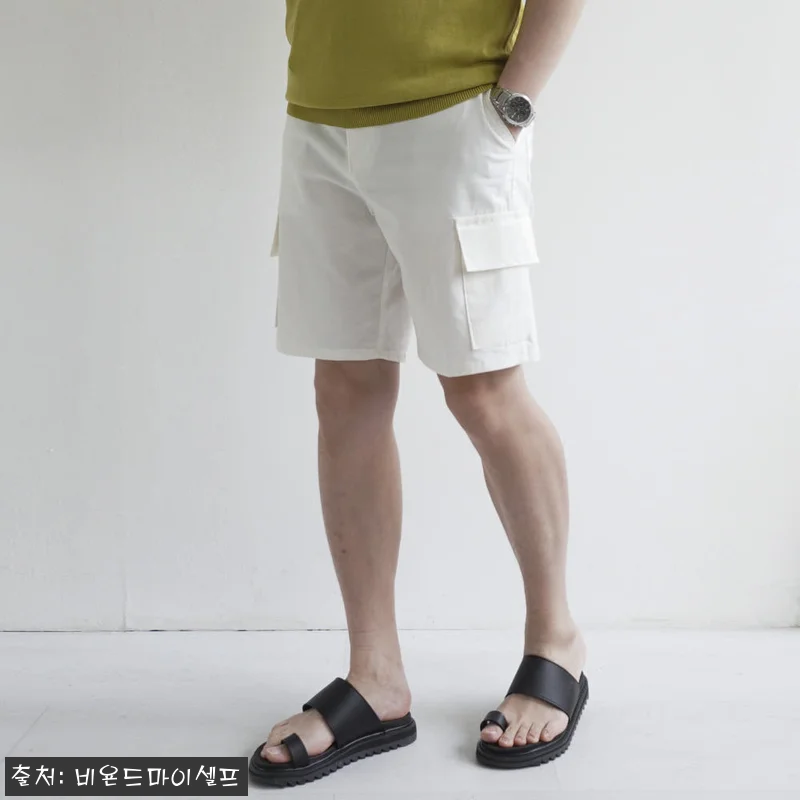 남자 린넨 하프 밴딩 카고 반바지 5 관련 이미지 4