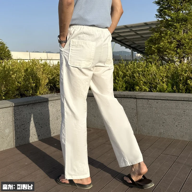 남자 호스머 여름 린넨 바이오 와이드 밴딩팬츠 6컬러, 여름 데일리룩에 더하기 좋은 이슈템 체크 15 남자 호스머 여름 린넨 바이오 와이드 관련 이미지 4