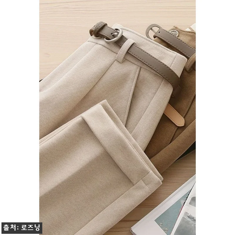 하이웨이스트 캐주얼 정장바지 모직 팬 관련 이미지 5