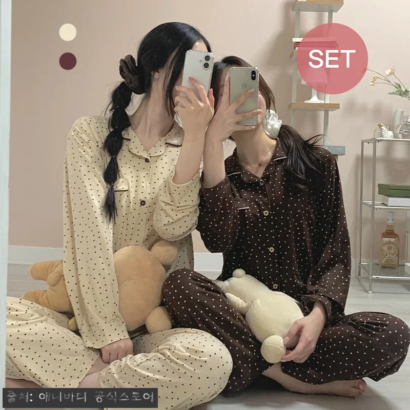 [N배송] 피치기모 도트 공용 파자마 관련 이미지 5