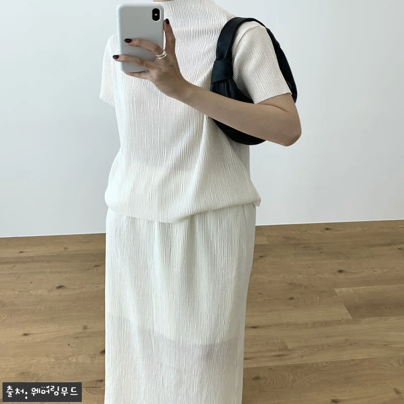 어토프 플리츠탑 반목 링클 스판 블라 관련 이미지 5