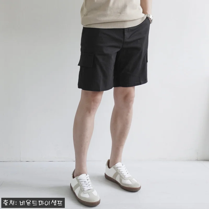 남자 린넨 하프 밴딩 카고 반바지 5 관련 이미지 5