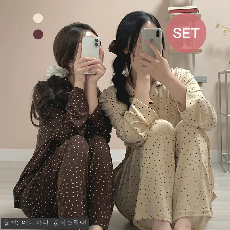 [N배송] 피치기모 도트 공용 파자마 관련 이미지 6