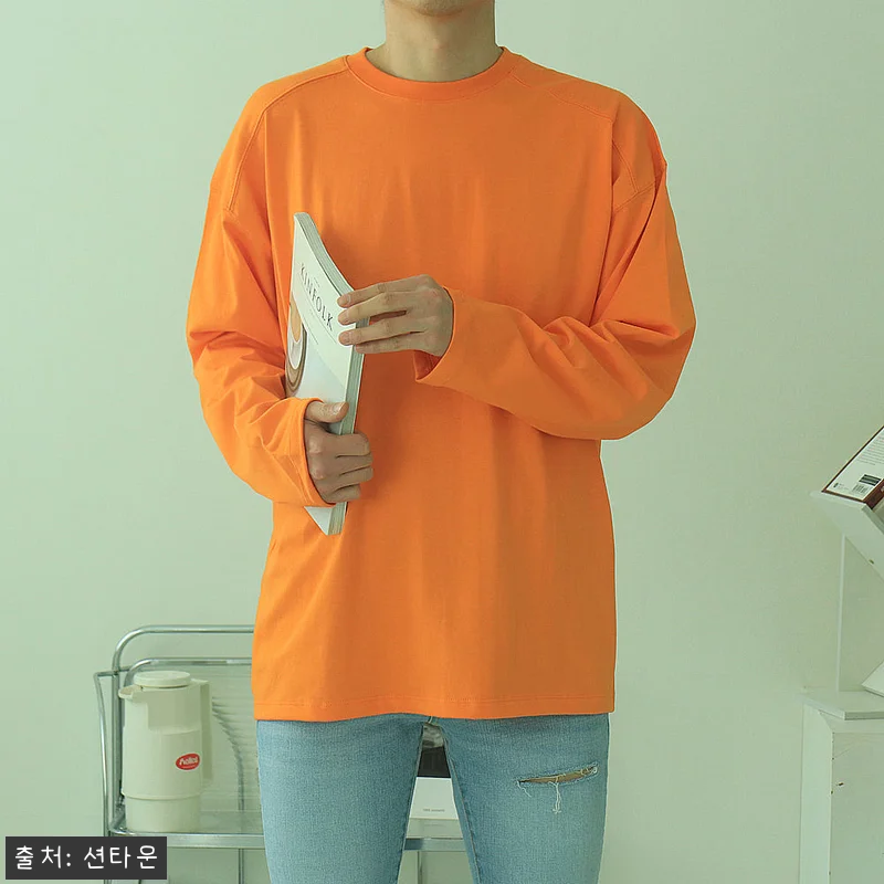 남자긴팔티 오버핏 피그먼트 이너 티셔 관련 이미지 6