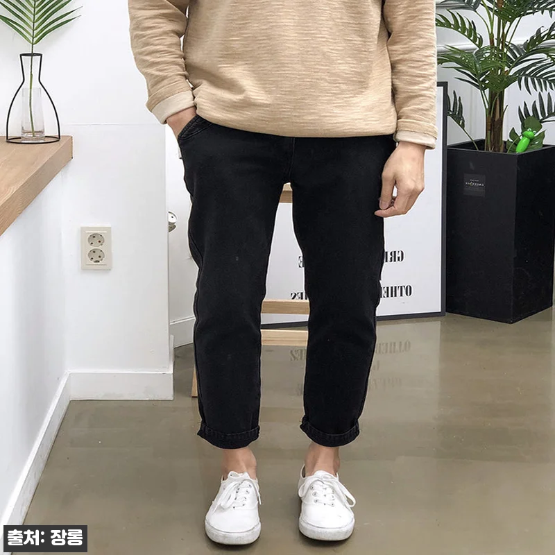 남자 면바지 빅사이즈 반밴딩 슬림 테 관련 이미지 6