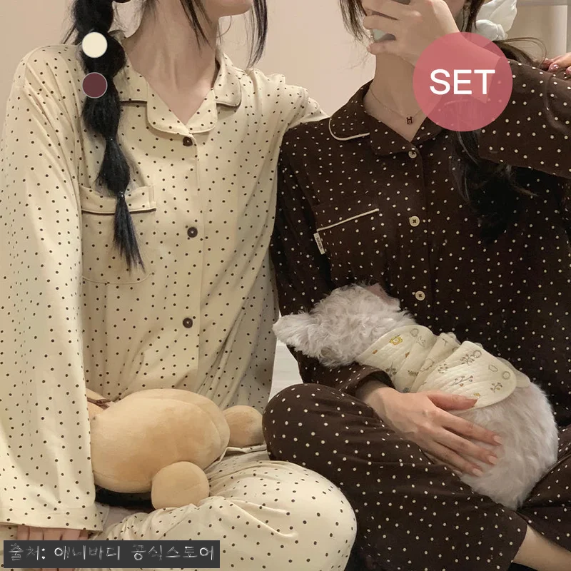 [N배송] 피치기모 도트 공용 파자마 관련 이미지 7