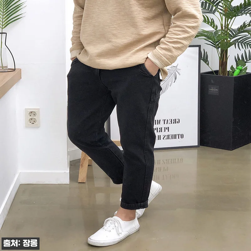 남자 면바지 빅사이즈 반밴딩 슬림 테 관련 이미지 7