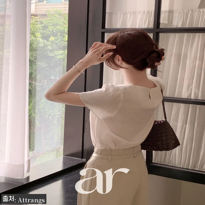 트렌드데이 린넨 퍼프 반팔 가을블라우 관련 이미지 8