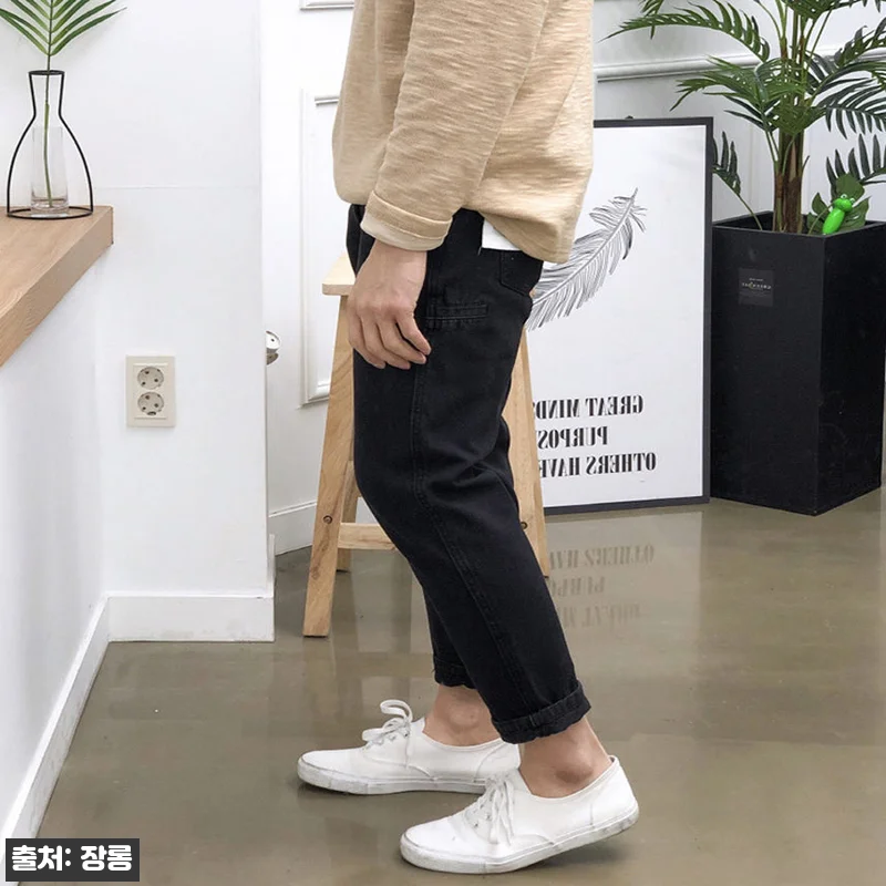 남자 면바지 빅사이즈 반밴딩 슬림 테 관련 이미지 8