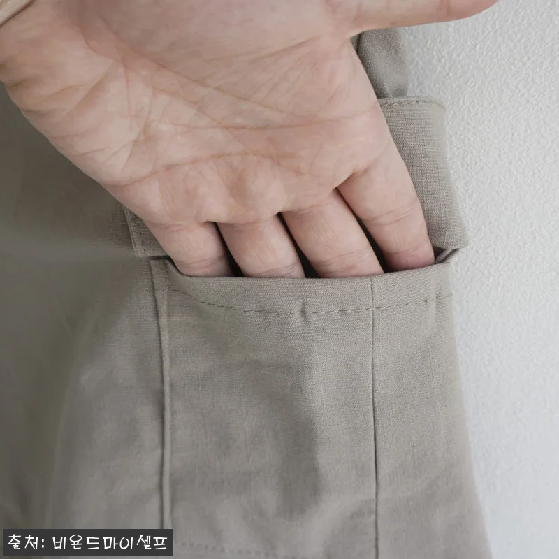 남자 린넨 하프 밴딩 카고 반바지 5 관련 이미지 9