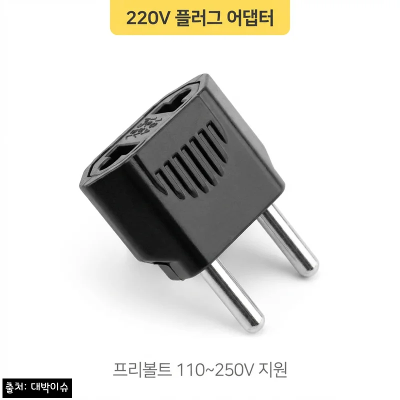 콘센트 돼지코 플러그 220V 110V EU 변환, 프리볼트 확인이 먼저인 실속템