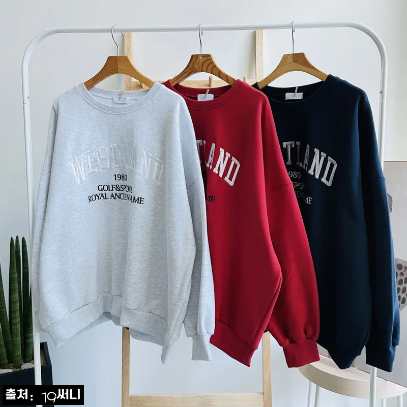 기모 여성 더블유 자수 레터링 빅사이즈 박스 맨투맨, 겨울 데일리룩으로 살펴본 구매 포인트