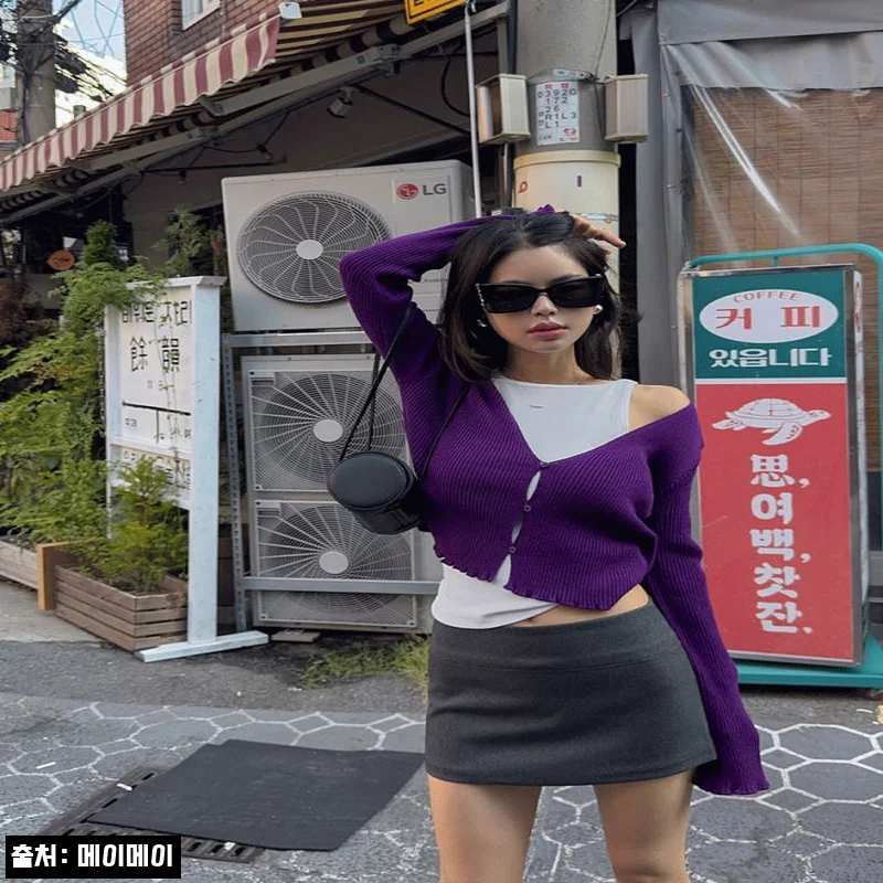 클레어 브이넥 가디건 찐후기, 퍼플 컬러부터 혜택까지 체크한 데일리 니트