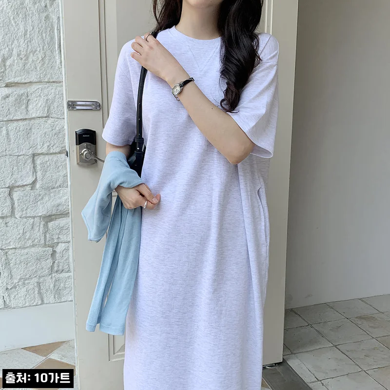 [자체제작] 데일리 루즈핏 반팔 맨투맨 롱 원피스 OPS022, 2만원대 무료배송으로 눈여겨볼 데일리 원피스