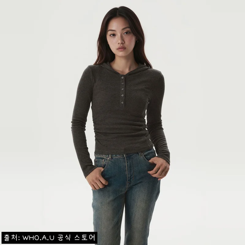 후아유 후디드 셔링 긴팔티 WHLAG3823F, 여성 캐주얼룩으로 눈여겨볼 할인 아이템
