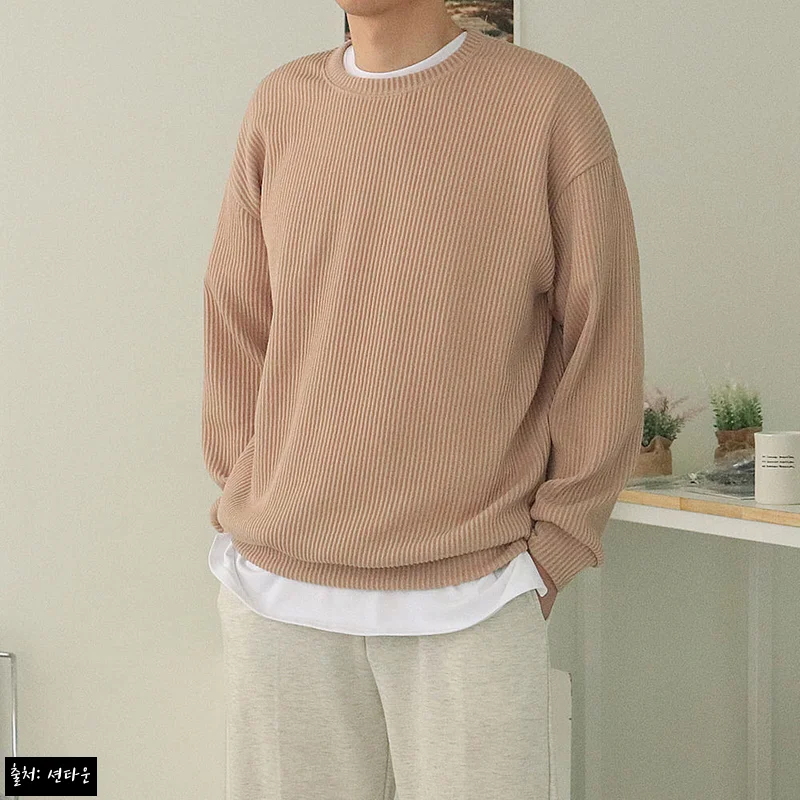 남자봄니트 오버핏 골지 커플니트 남자맨투맨, 1만원대 데일리룩 이슈템 구매 전 체크