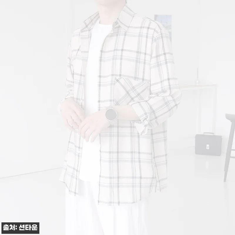 남자린넨셔츠 오버핏 링클프리 체크남방, 여름 데일리룩으로 눈여겨볼 기본 셔츠