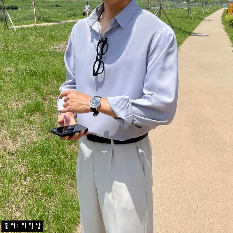 1+1 남자 프랭클린 여름 린넨 반오픈 카라 셔츠, 여름 데일리룩으로 눈여겨볼 이슈템