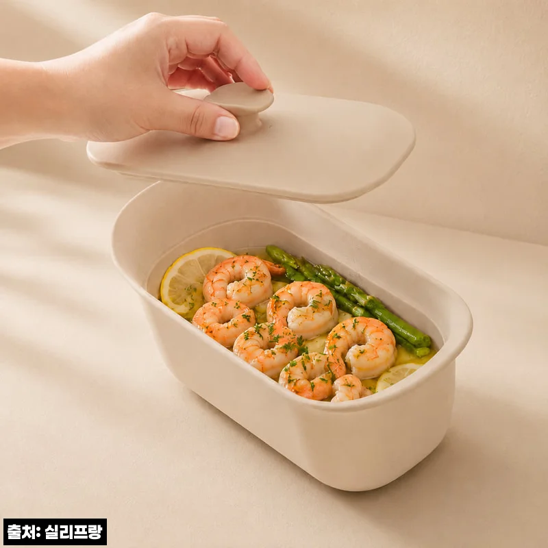 실리프랑 생선찜기 모카베이지, 전자레인지용 실리콘찜기 30% 할인 체크 후기